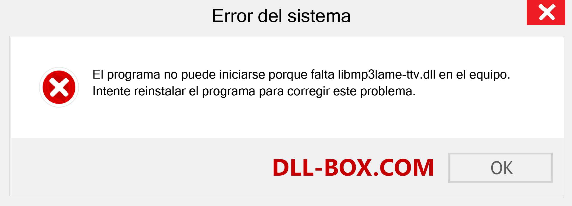 ¿Falta el archivo libmp3lame-ttv.dll ?. Descargar para Windows 7, 8, 10 - Corregir libmp3lame-ttv dll Missing Error en Windows, fotos, imágenes